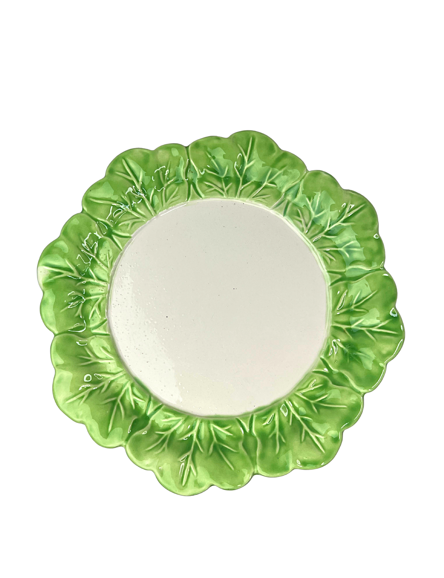 80’s Cabbage Lettuce Leaf Serving Dish 8” x 8”