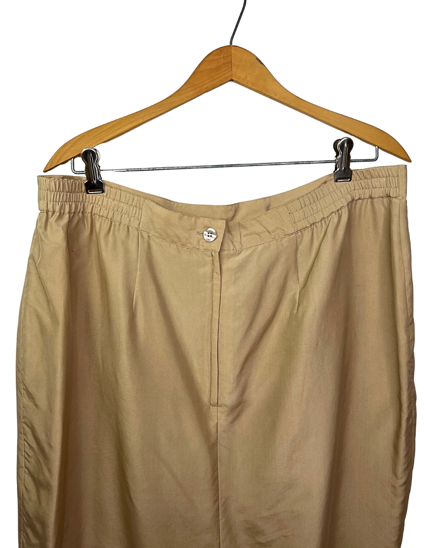 80’s Tan 100% Silk Mini Skirt