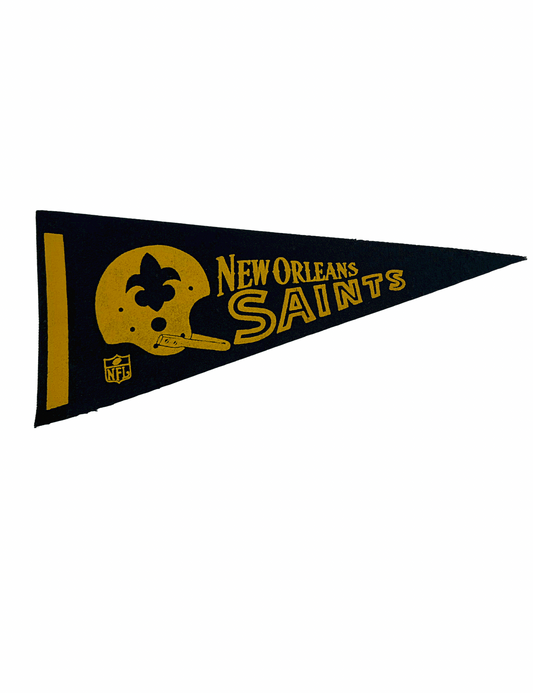 Vintage New Orleans Saints Mini Football Felt Pennant 4.25” x 9”