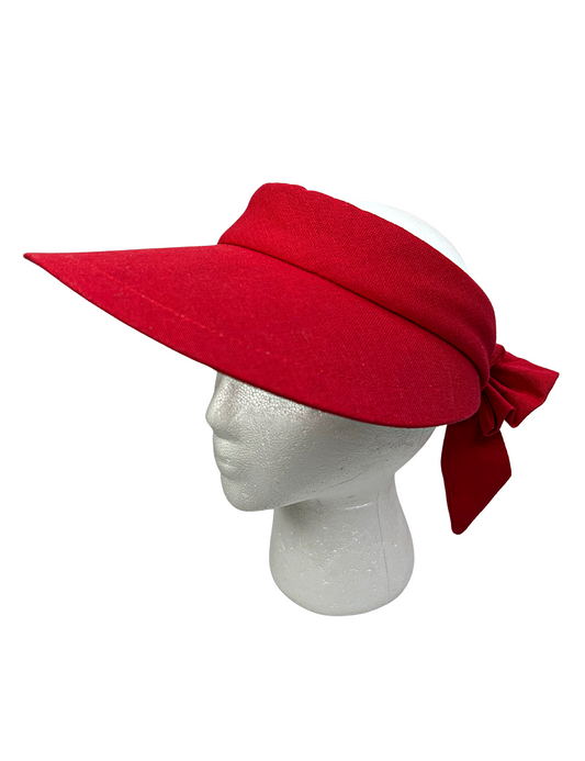 90’s Red Bow Cotton Sun Hat Visor