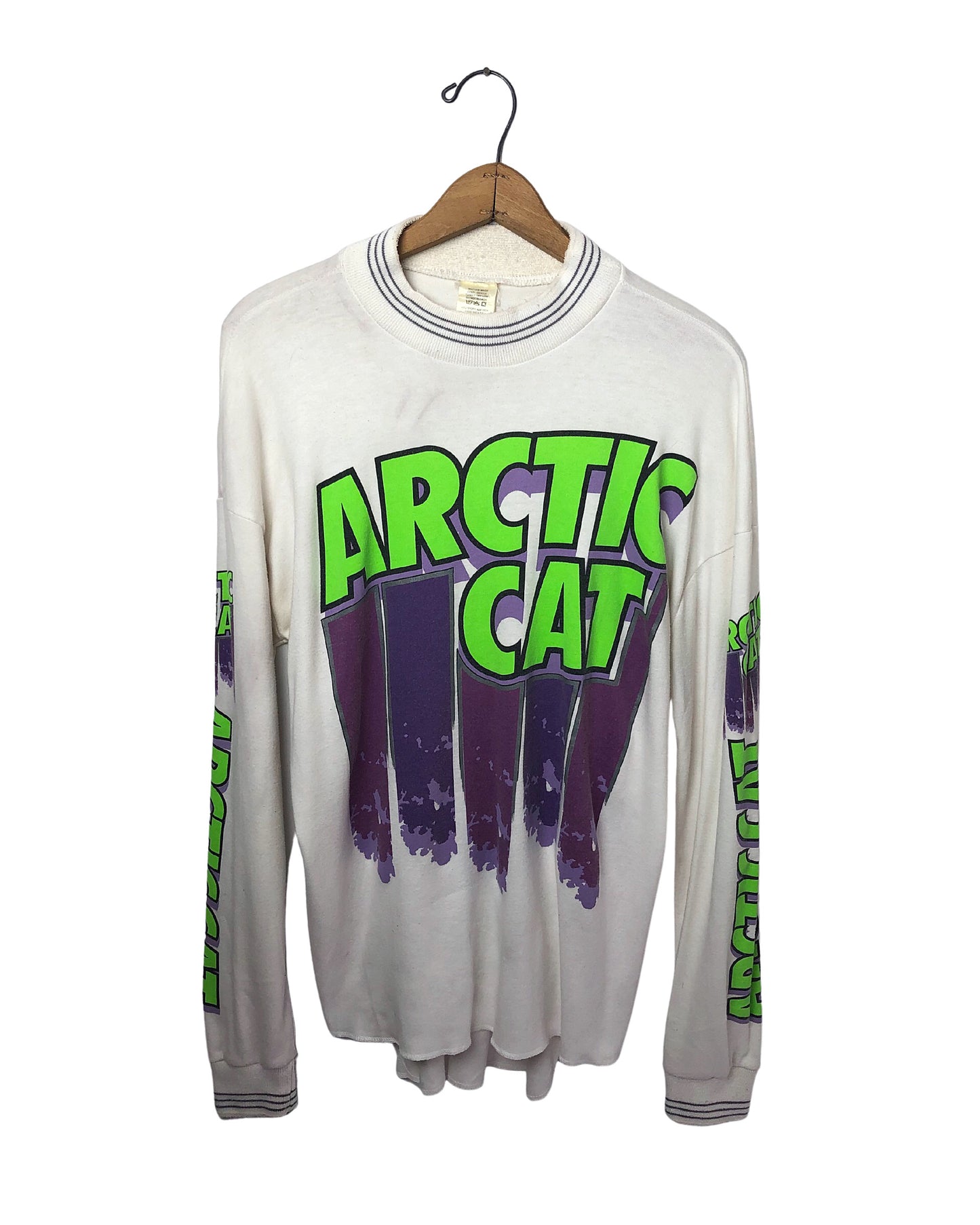 Vintage 80’s 90’s Arctic Cat Racing Team Snowmobile Padded Elbow Mockneck Tee