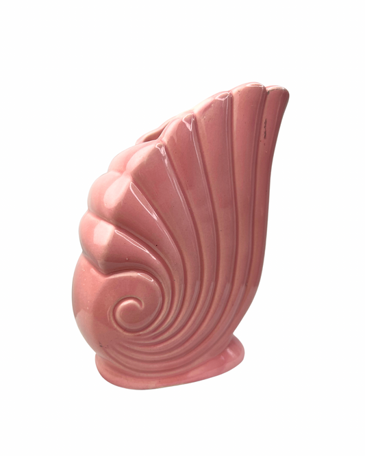 80’s Pink Seashell Vase Planter