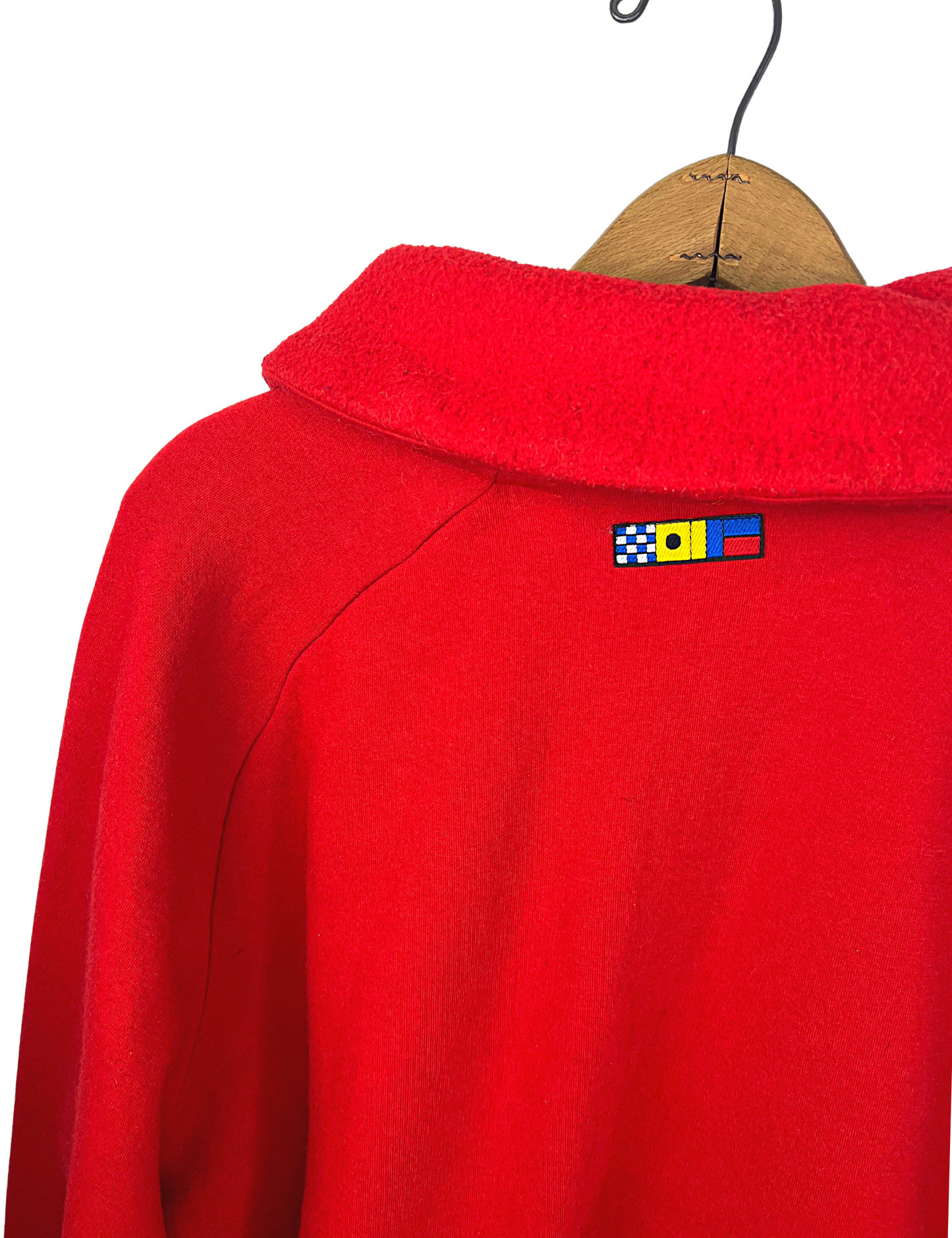 80’s Nike Gray Label Cherry Red Collared Pullover Sweatshirt with Zip Pocket