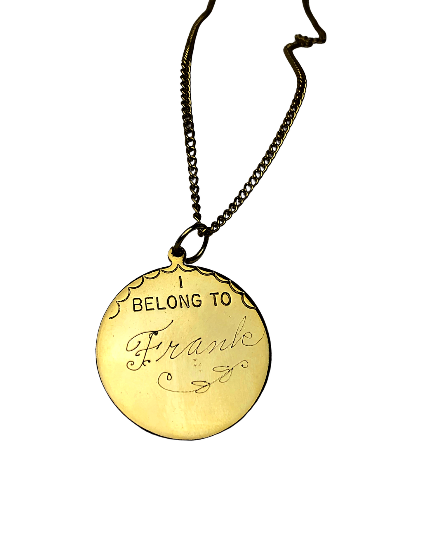 60’s “I Belong to Frank” Engraved 14” Necklace