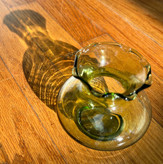50’s 60’s Viking Glass Crinkle 4” Bud Vase