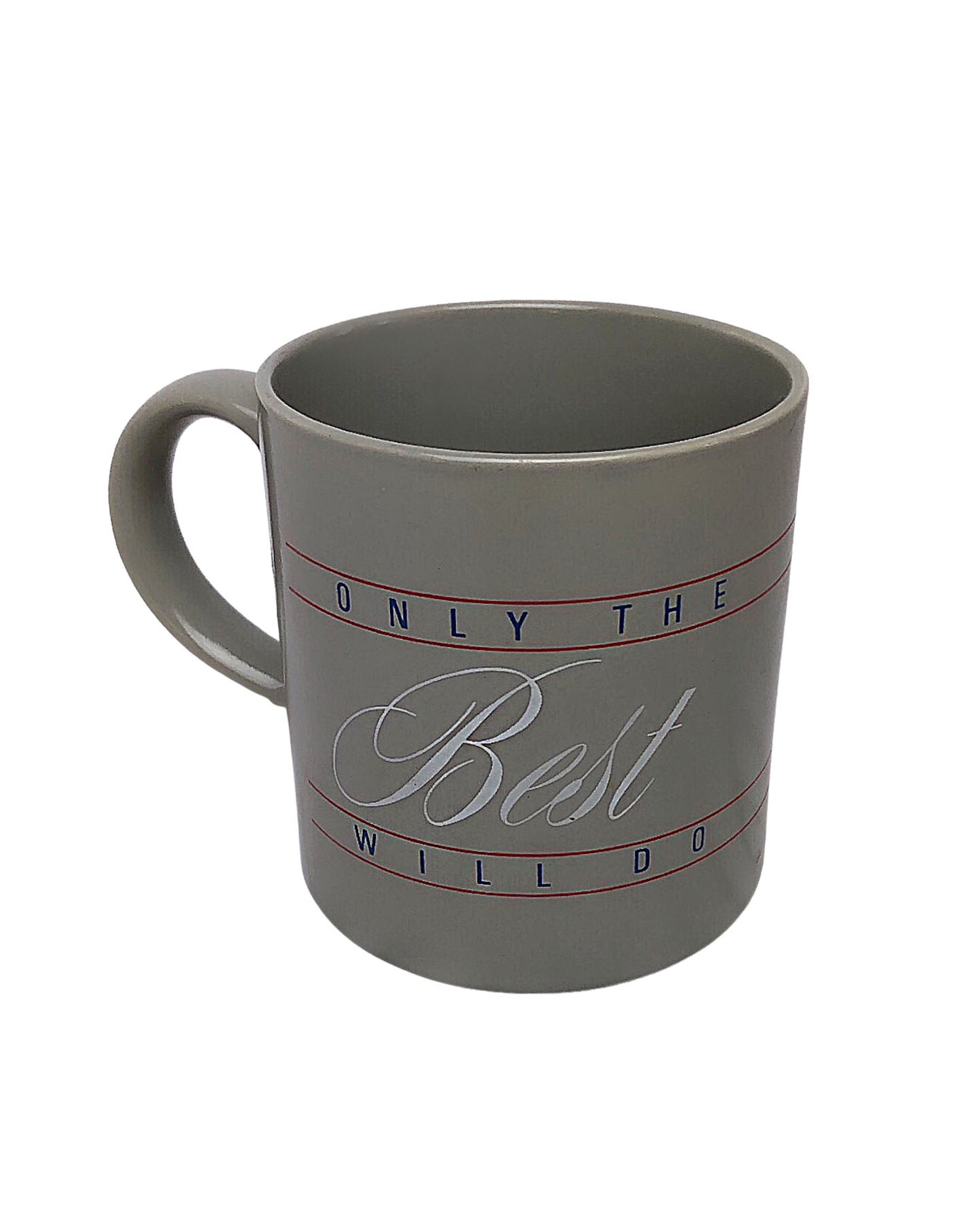 Vintage 80’s Only The BEST Will Do Font Typography Clements Pottery Ceramic Coffee Mug