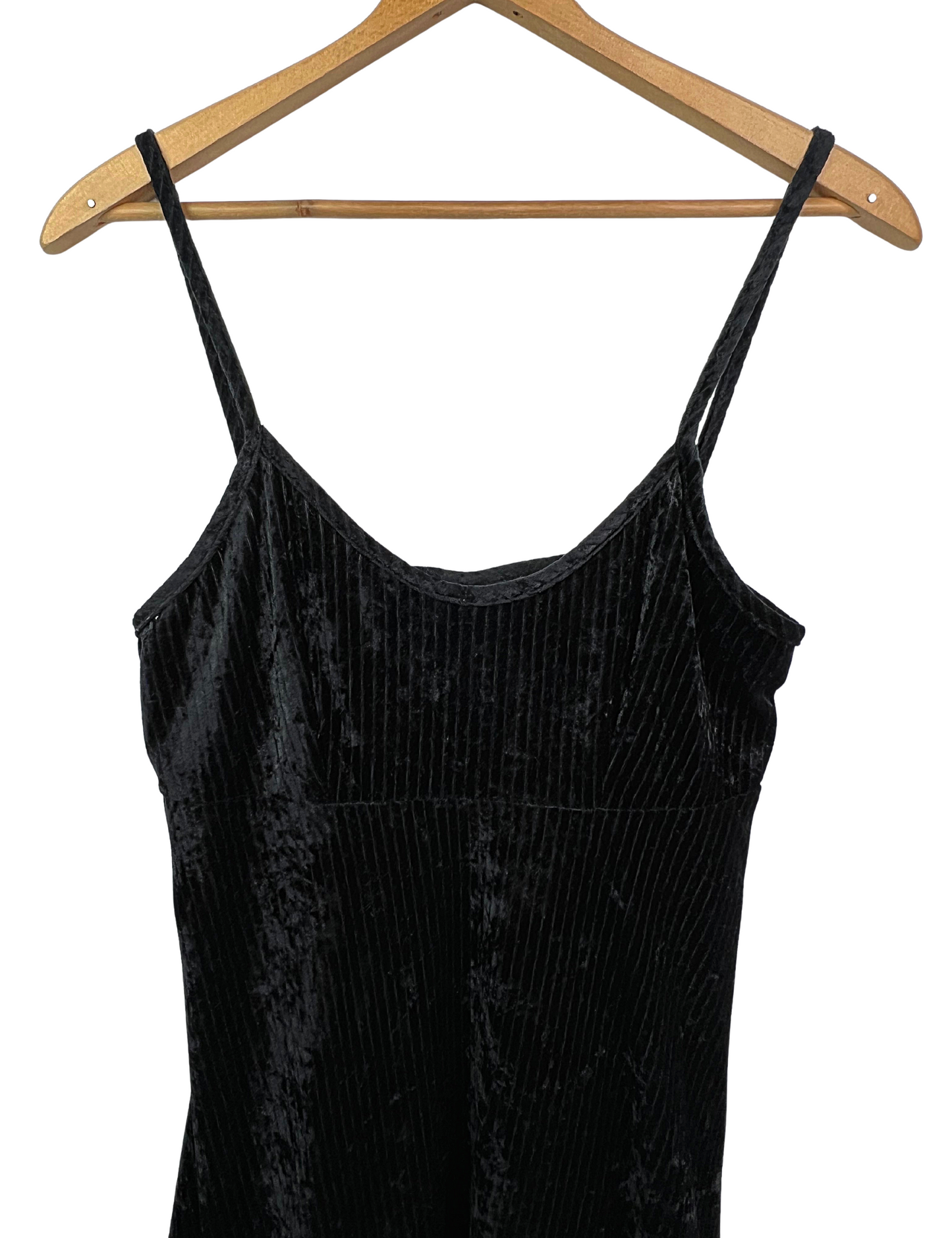 90’s Black Corduroy Spaghetti Strap Grunge Dress Size S/M