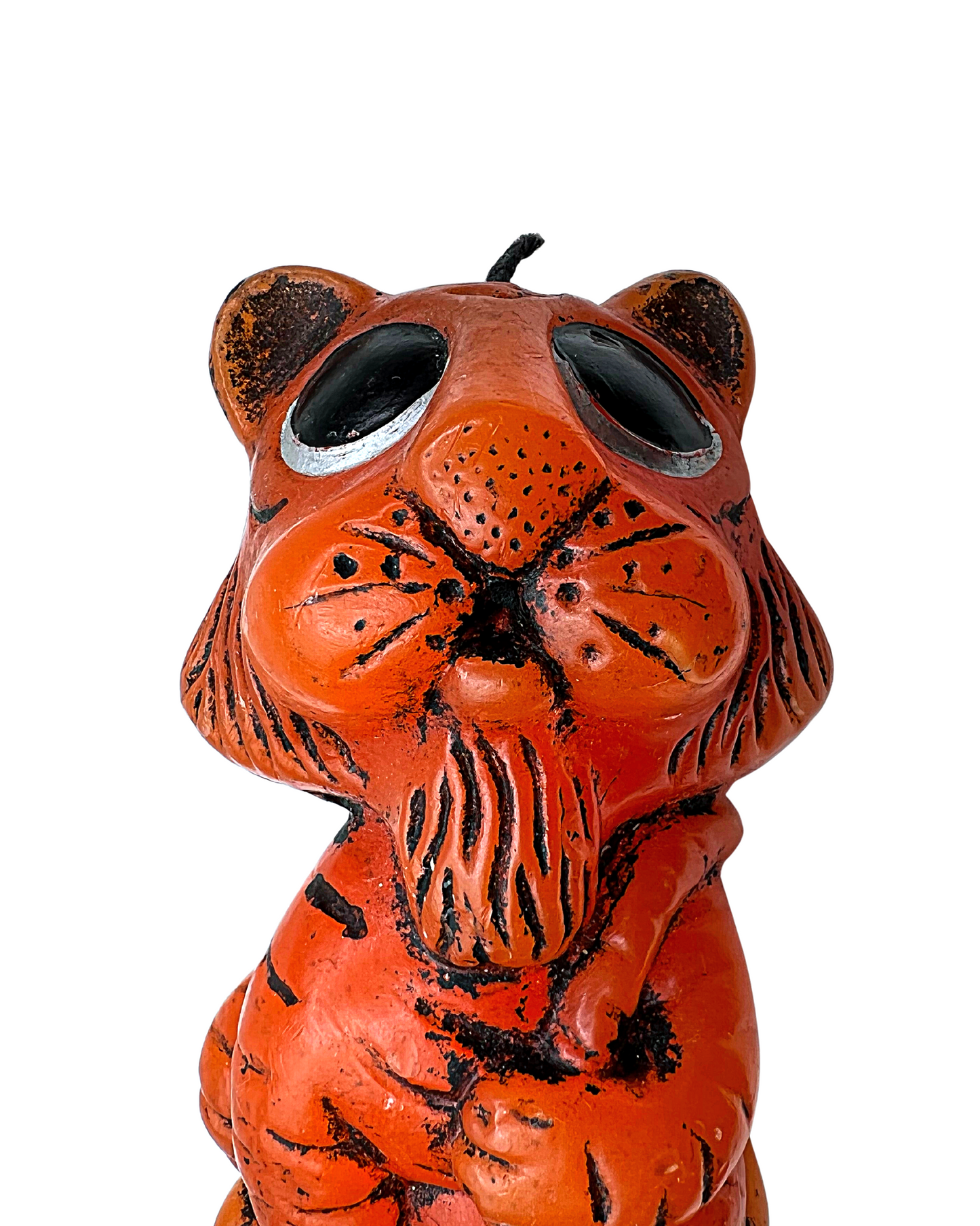 60’s Big Eyed Tiger Hand-Painted Candle