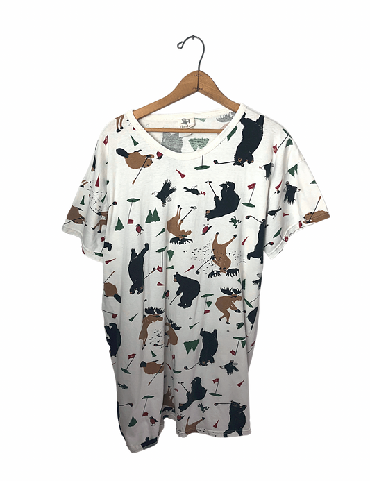 90’s All Over Animal Golfing 100% Cotton Oversized Sleep Shirt