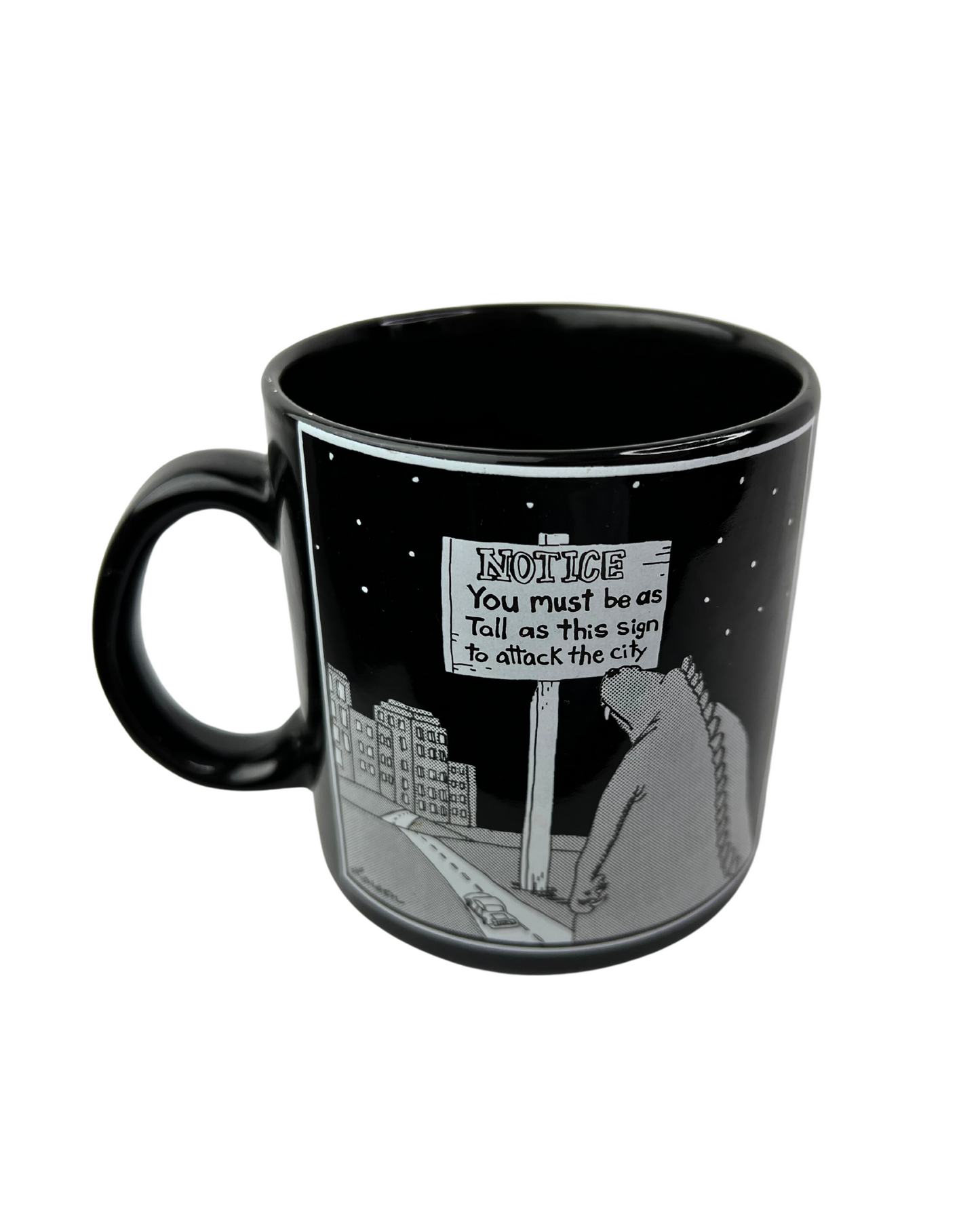 1984 The Far Side Godzilla You Must Be This Tall Coffee Mug