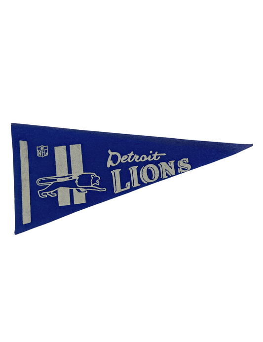 Vintage Detroit Lions Mini Football Felt Pennant 4.25” x 9”