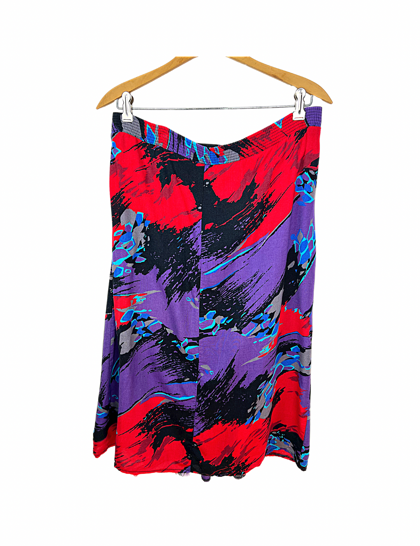 80’s All Over Paintbrush Mod Abstract Mid-Calf Skirt