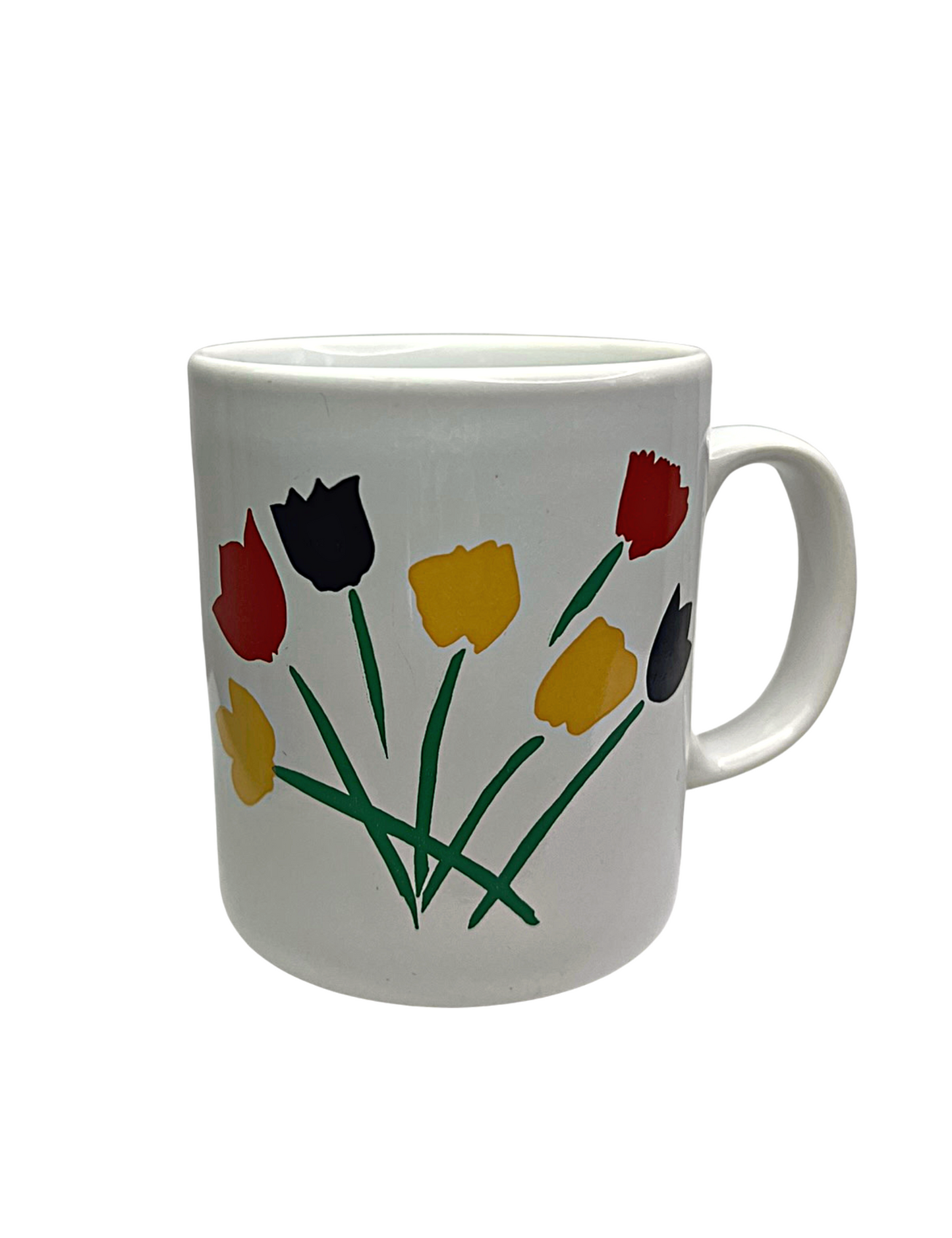 80’s Mod Tulip Primary Color Flowers 14oz Mug