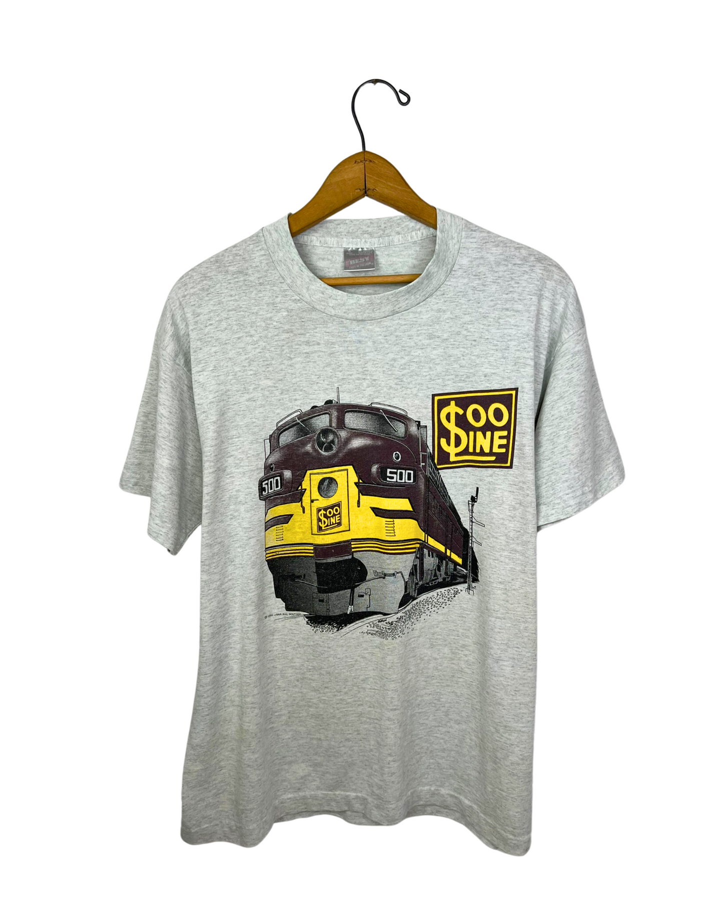 1995 Stevens Point Wisconsin $00 Line Railroad Train T-Shirt Size Large