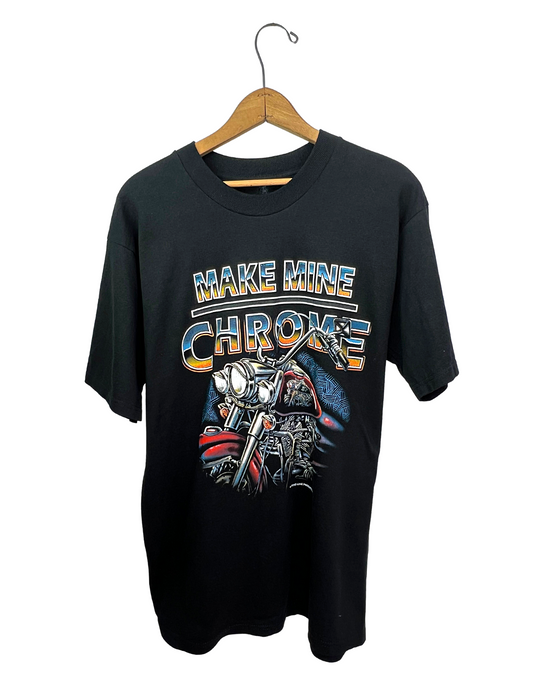 90's Make Mine Chrome MOTORCYCLE T-Shirt Size XL