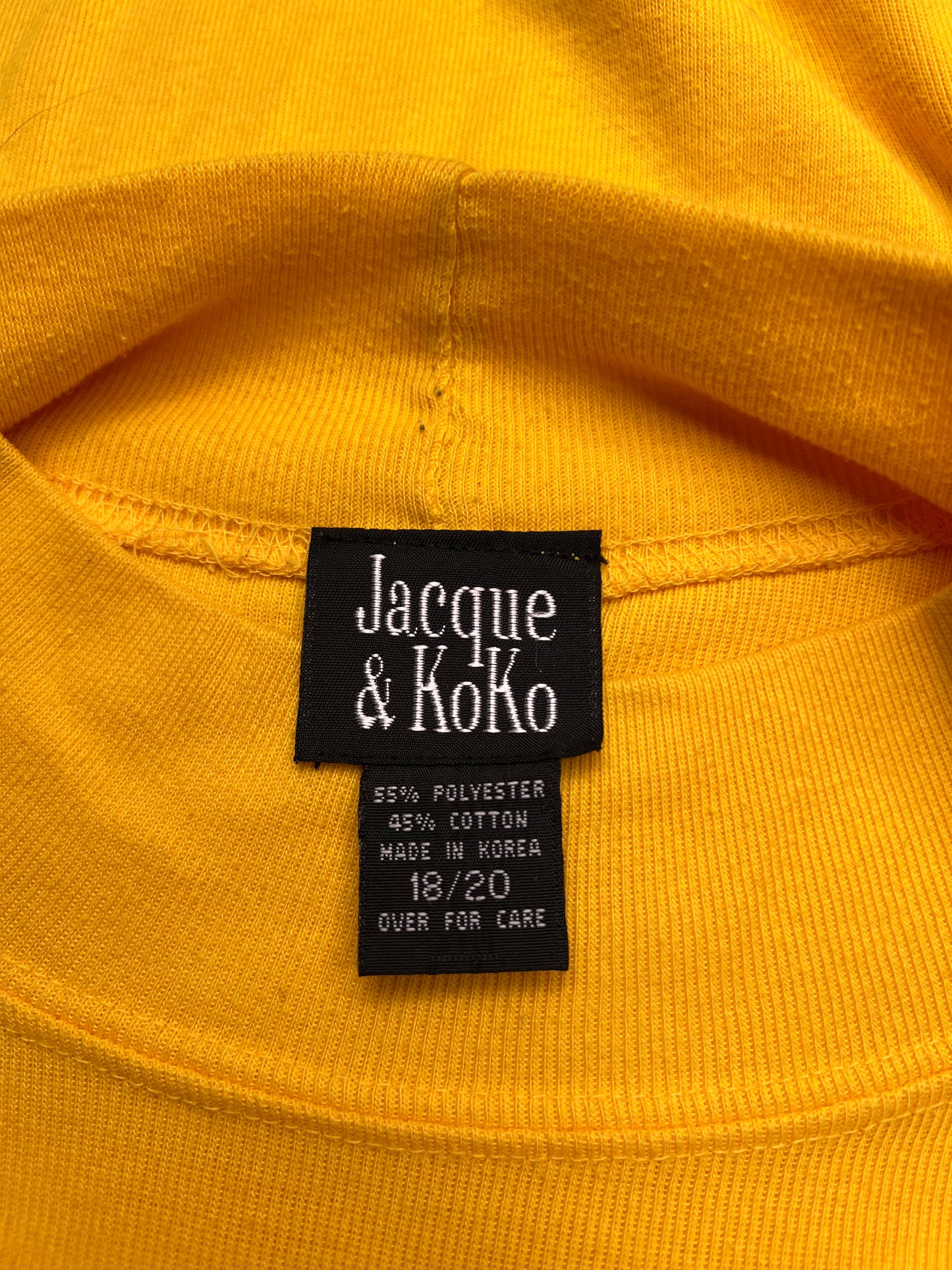 80’s Jacque & KoKo Mustard Yellow Mock Turtleneck