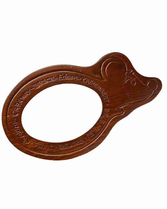 80’s Mouse Shaped Charcuterie Walnut Cheese Board 12” X 7”