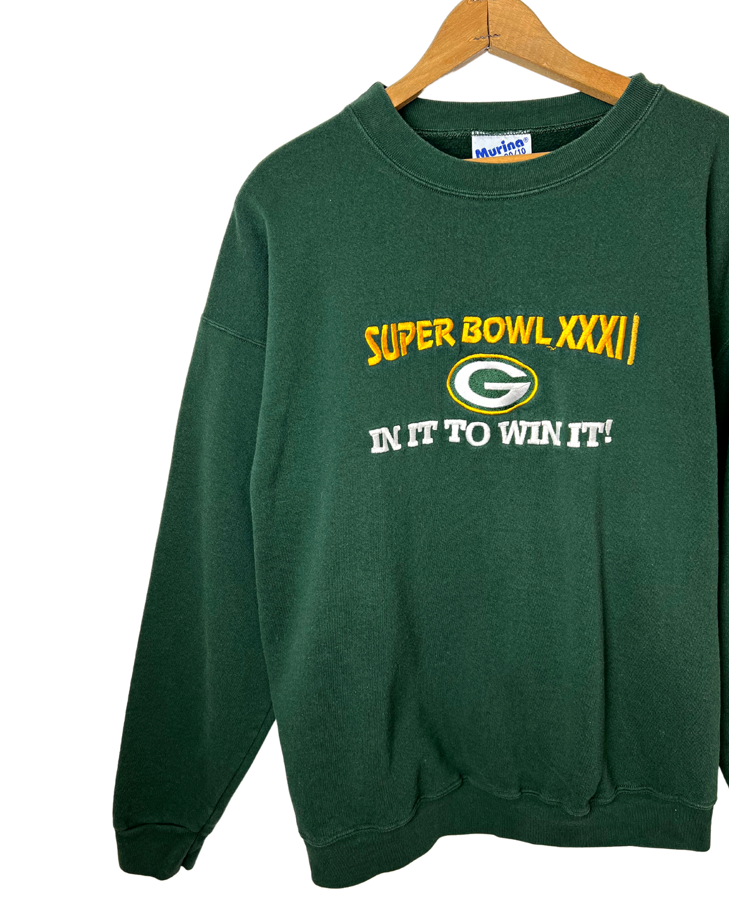 Vintage 90’s Green Bay Packers Super Bowl XXXII In It To Win It Football Sweatshirt