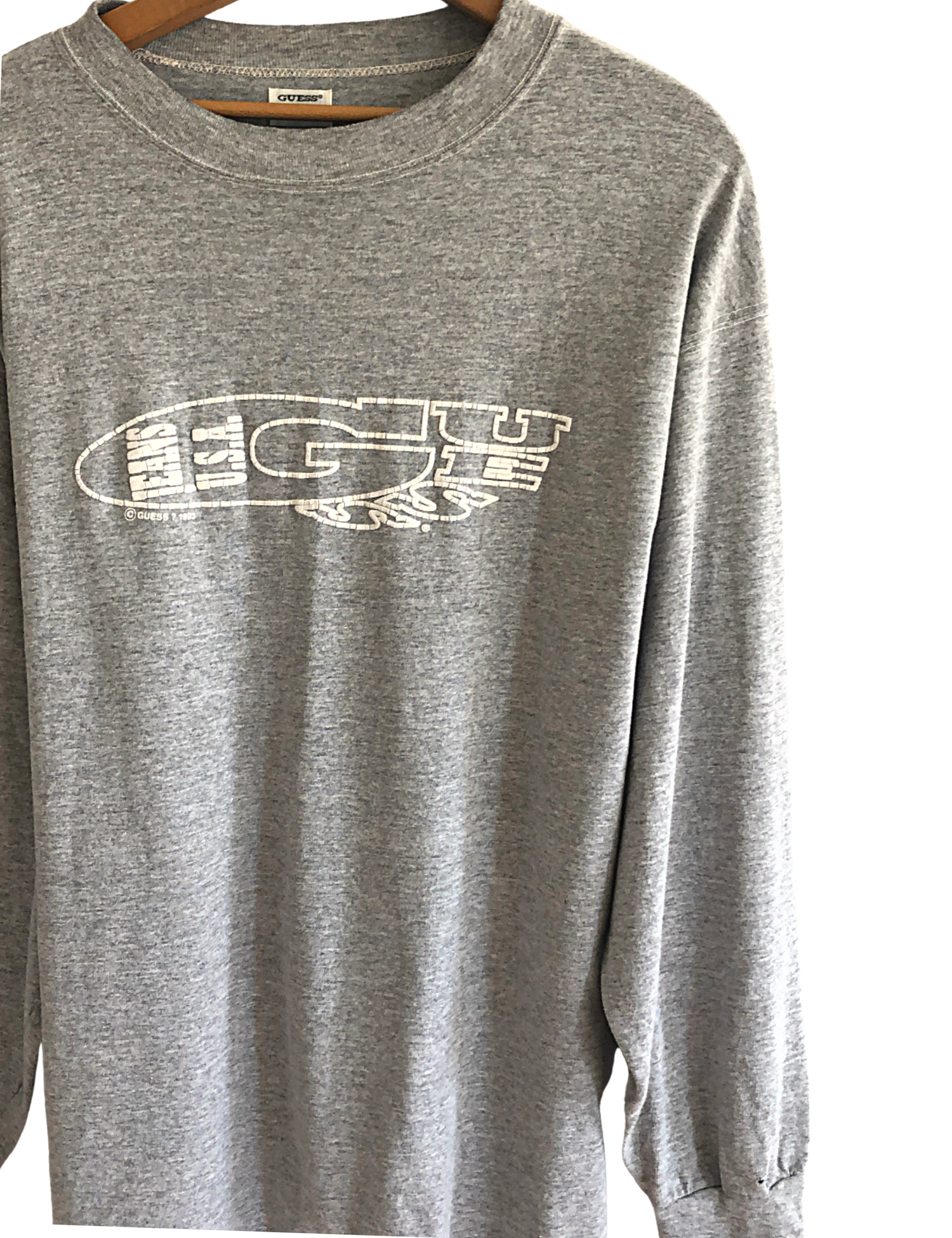 Høre fra Tomhed rulletrappe 93 GUESS JEANS USA Light Grey Heather Long Sleeve Tee Size X-Large – Fresh  to Death Vintage