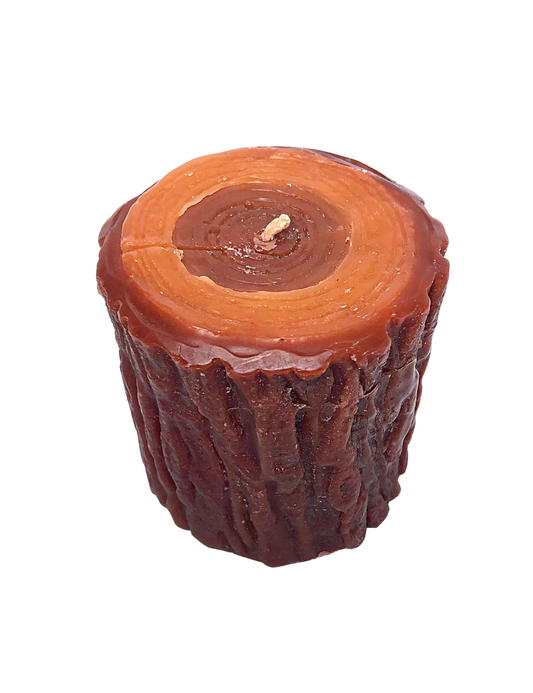 1990 Log Tree Stump 3.5” Short Pillar Candle