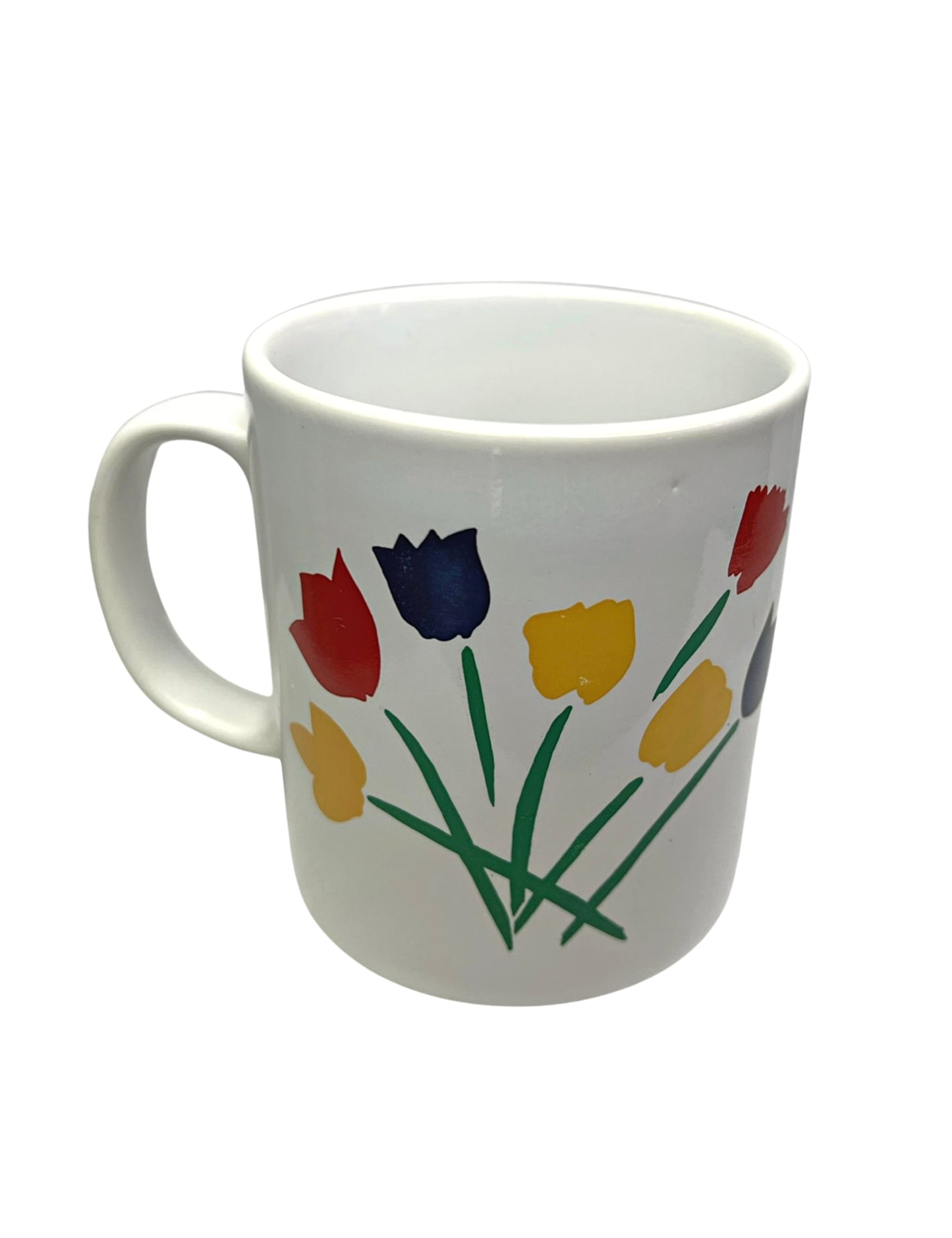80’s Mod Tulip Primary Color Flowers 14oz Mug