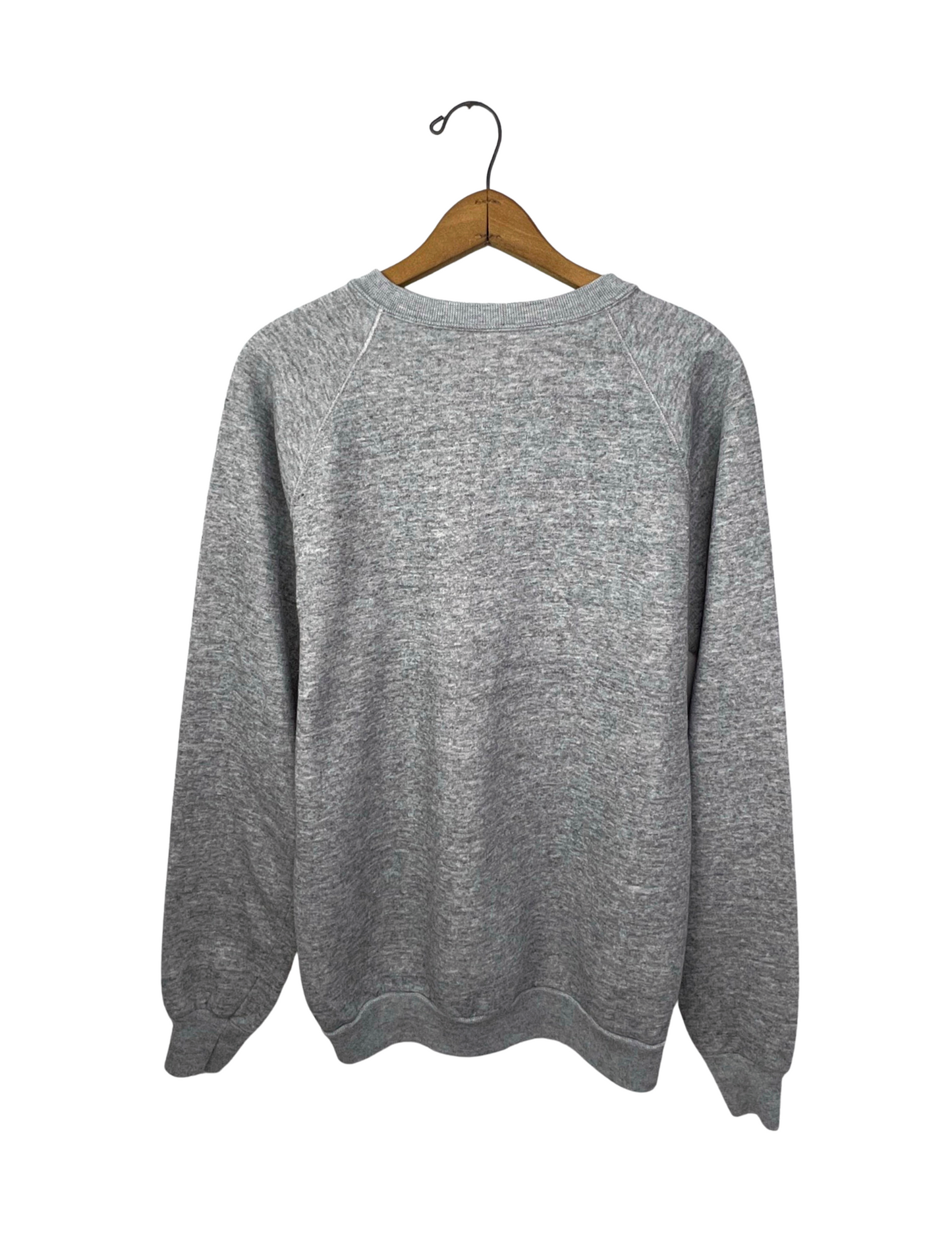 80’s Light Gray Heather Basic Super Soft Crew Sweatshirt Size L