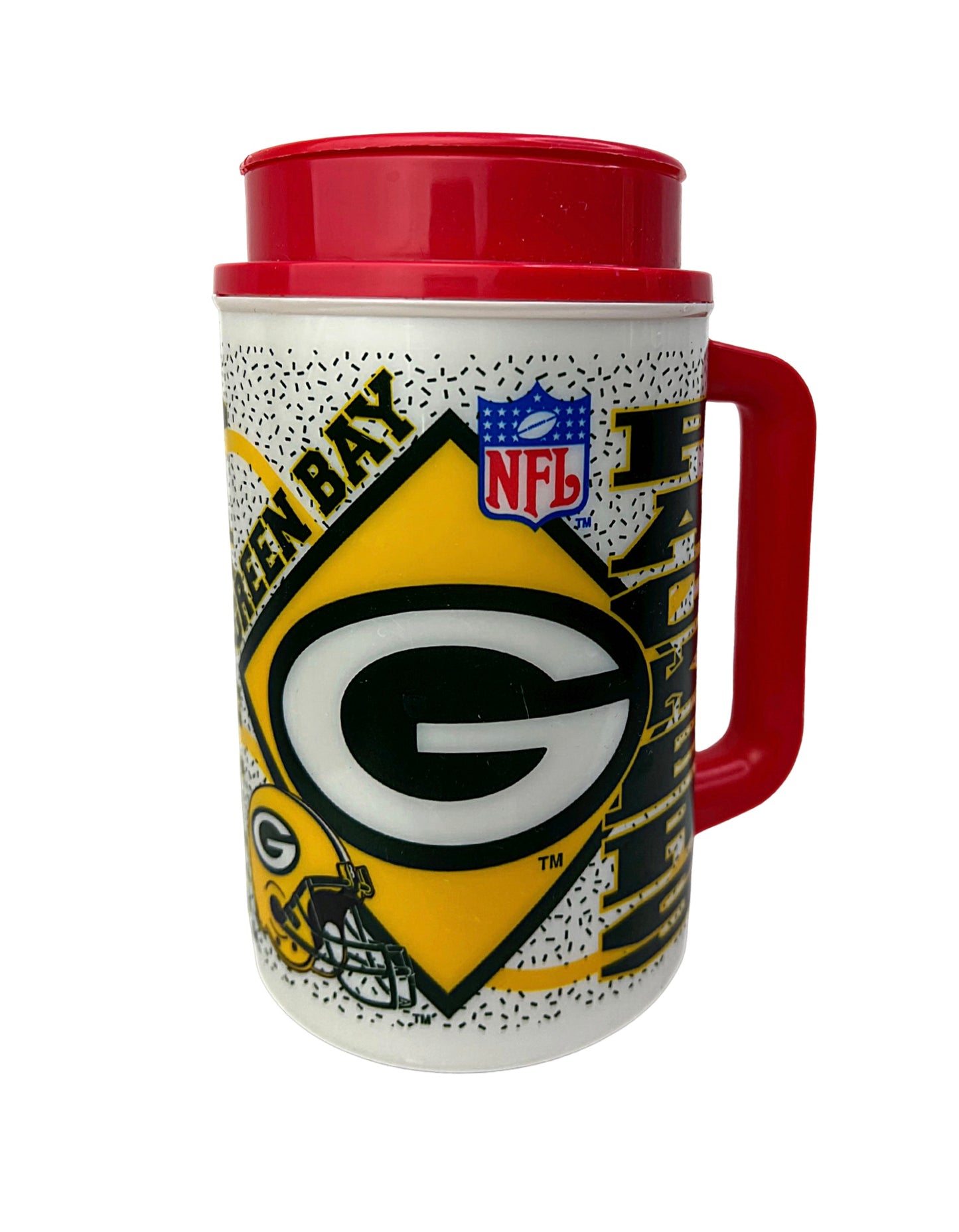 90’s Green Bay Packers Coca-Cola Insulated 24oz  Plastic Travel Thermos