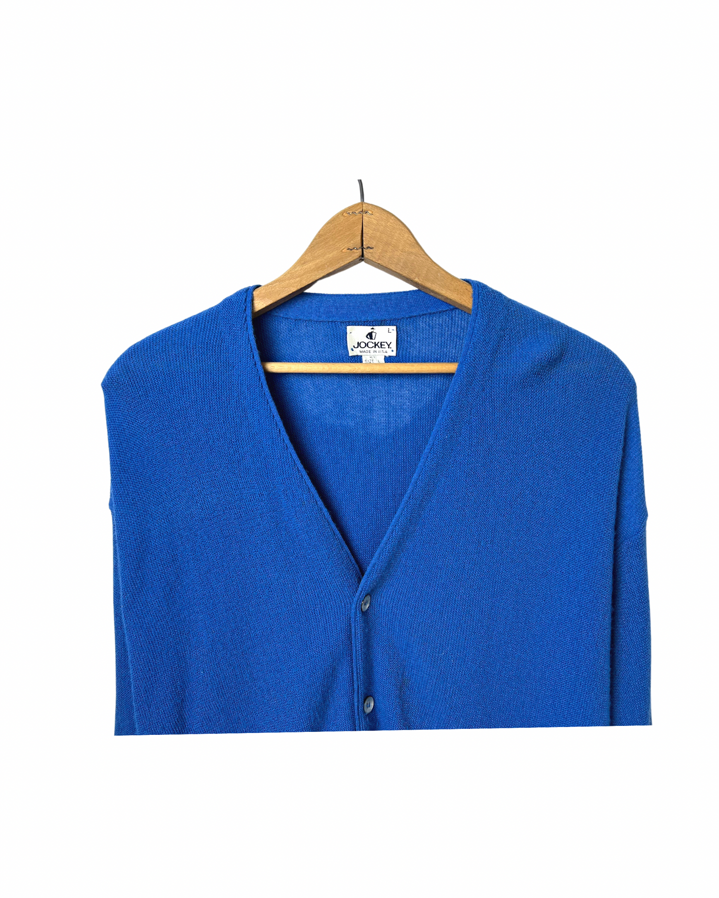70’s Cerulean Blue JOCKEY Basic V-Neck Cardigan Sweater
