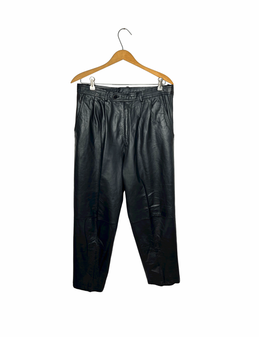 80’s Black Leather Motorcycle Pant
