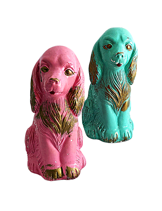 60’s CHALK WARE Dog Cocker Spaniel Coin Bank Storage Home Decor Piggybank