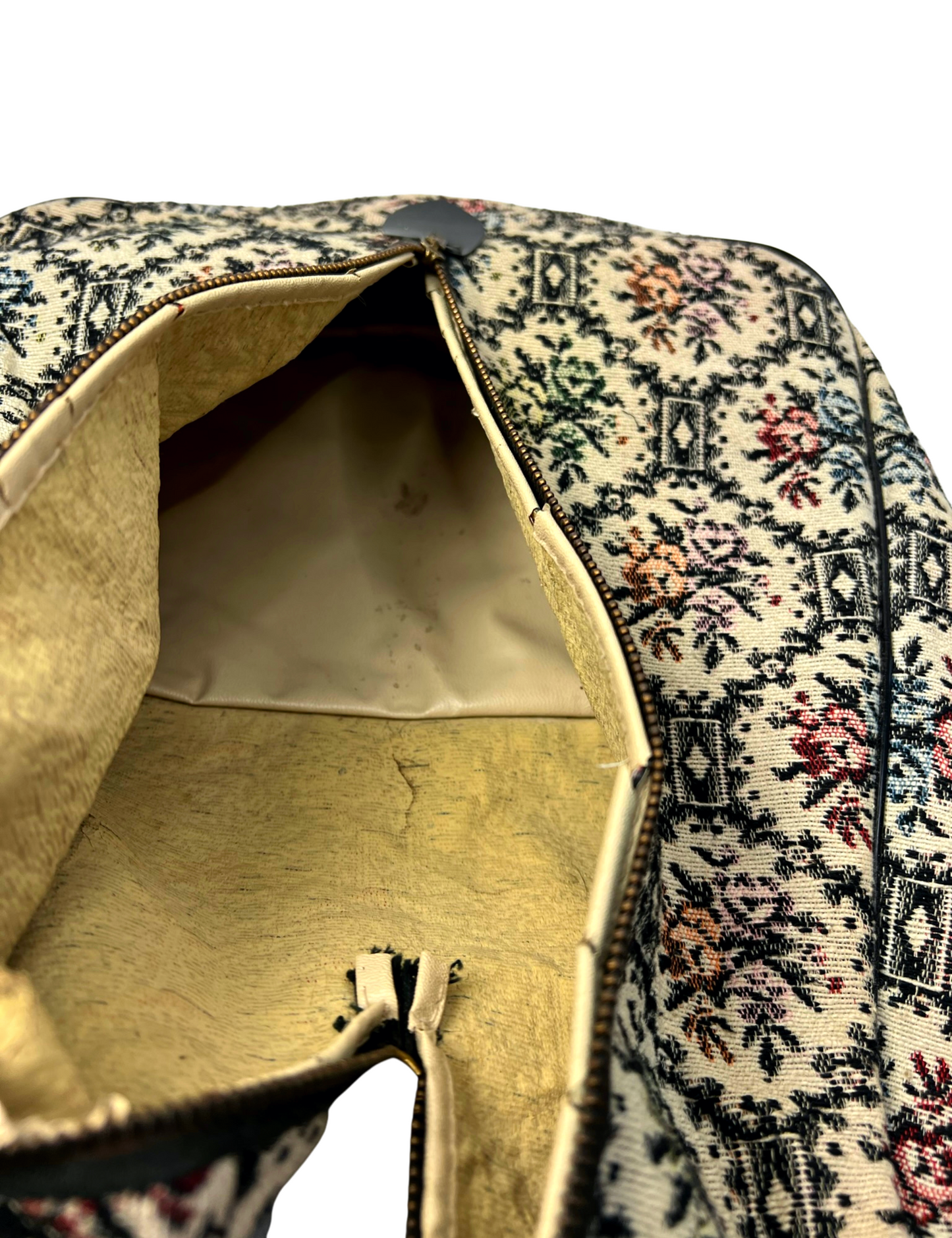 60's Needlepoint Tapestry Travel Shoe Bag