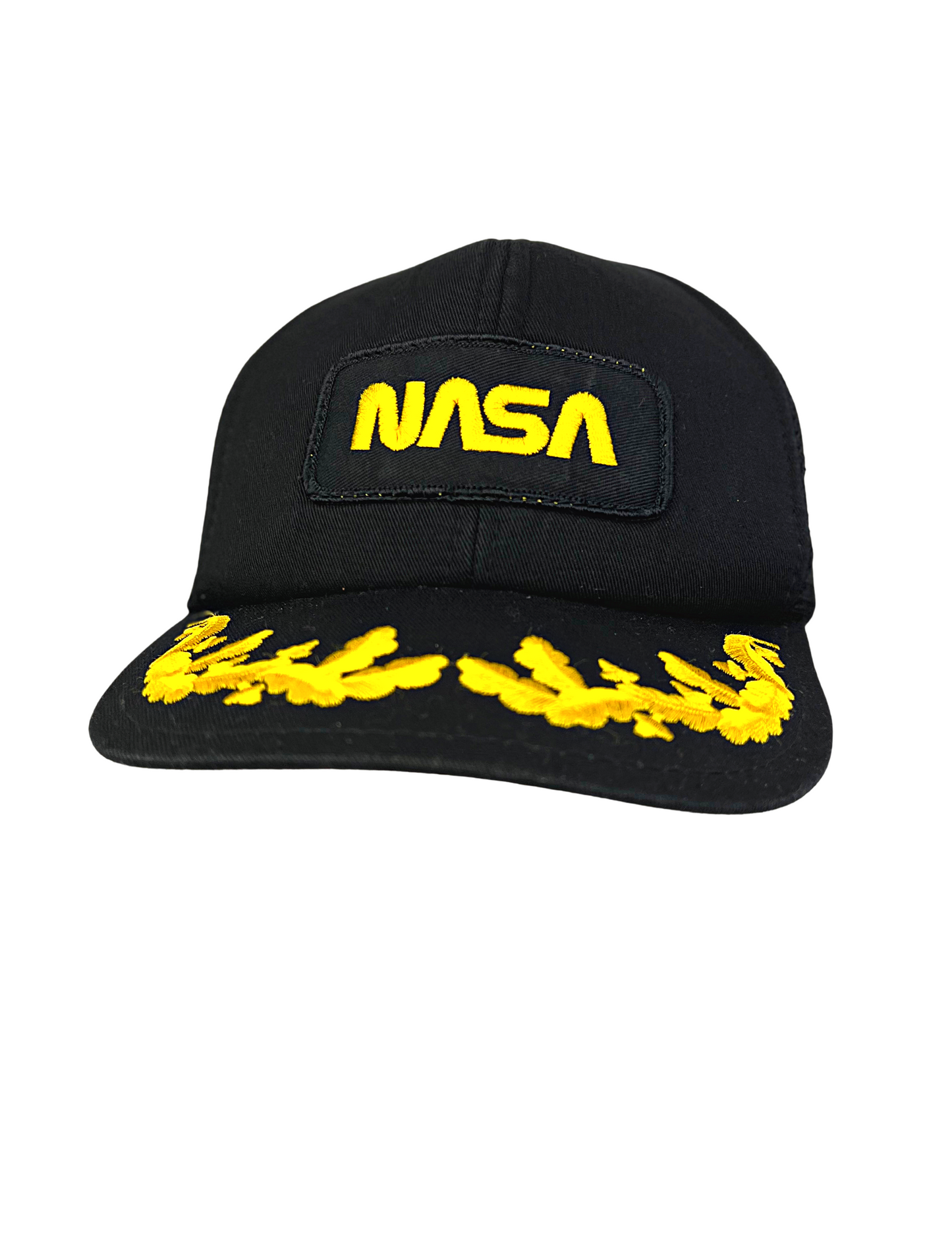 80’s NASA Kennedy Space Station Gold Leaf Meshback Gold Scrambled Eggs Snapback Hat