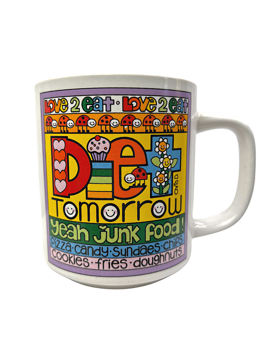 1984 Love 2 Eat! Diet Tomorrow Yeah Junk Food 12oz Coffee Mug
