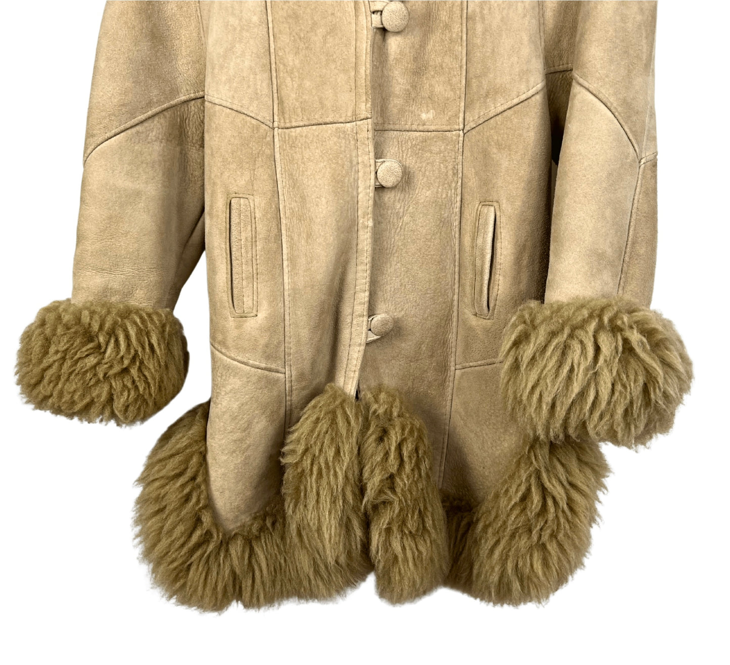 90’s Y2K Penny Lane Suede Fur Trim Jacket Size XS
