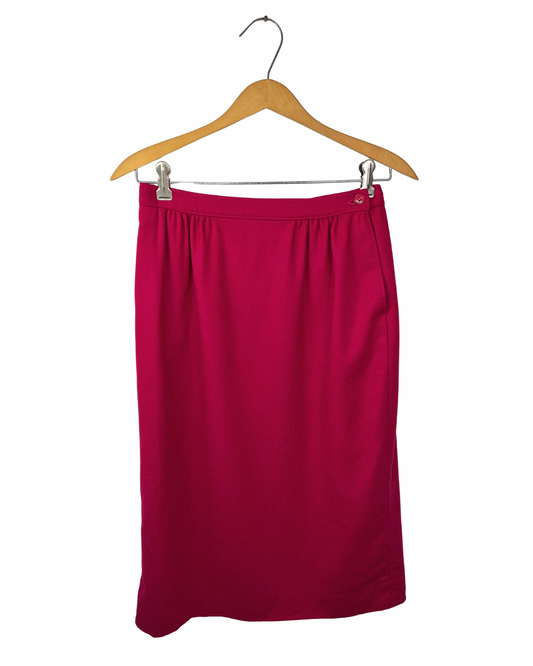 60’s Pendleton Wool Fuchsia Pink Pencil Skirt with Pockets Size 10 (28)