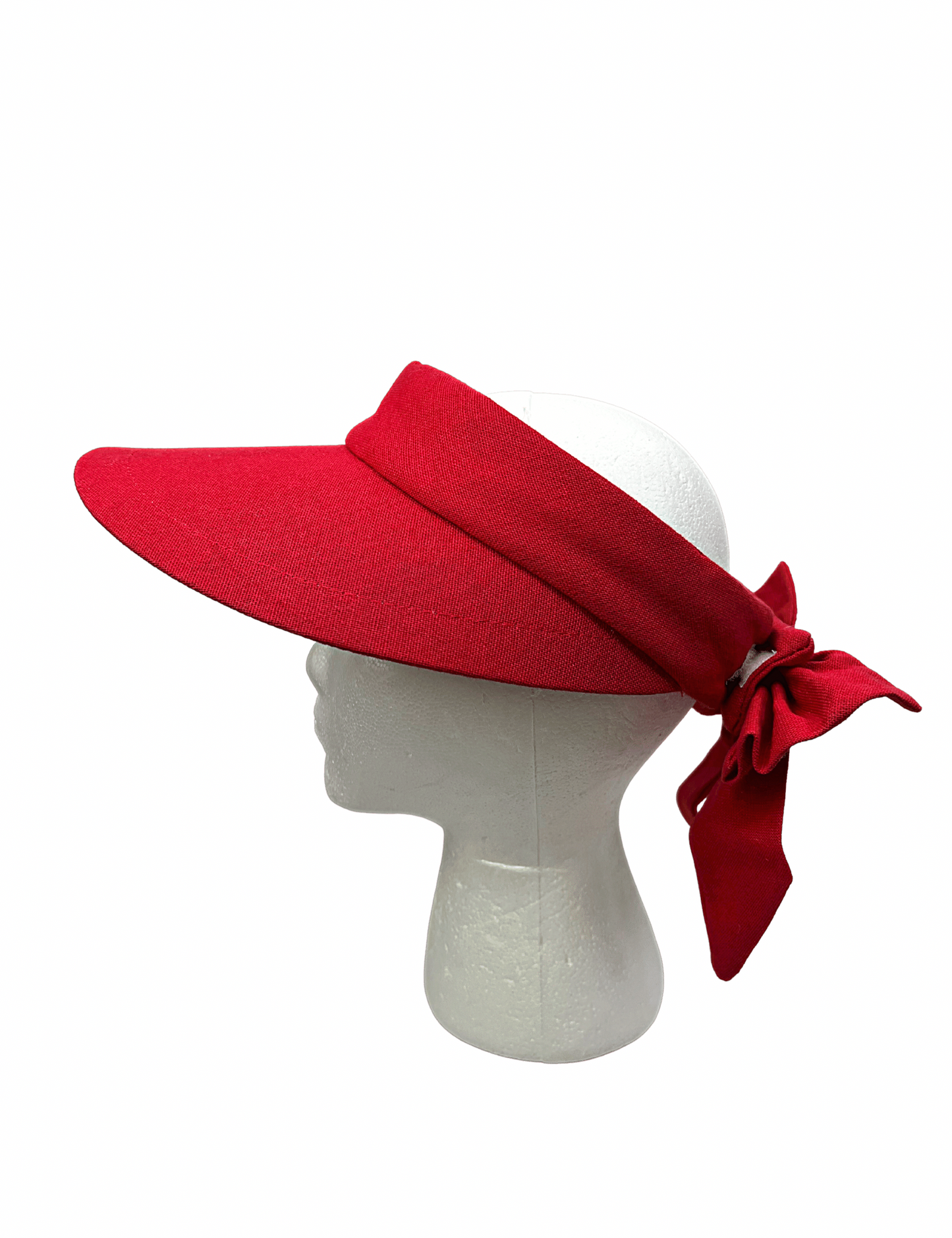 90’s Red Bow Cotton Sun Hat Visor