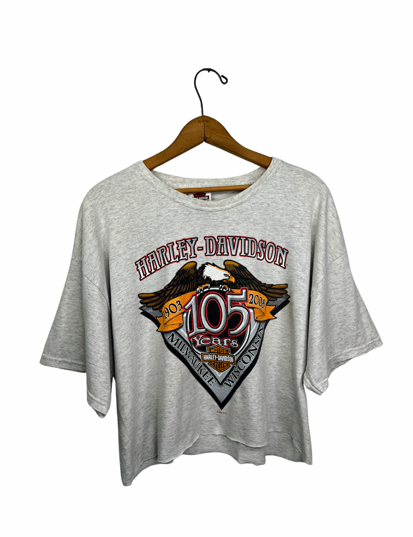 2008 Harley Davidson 105th Anniversary Racine Wisconsin Biker Crop Top