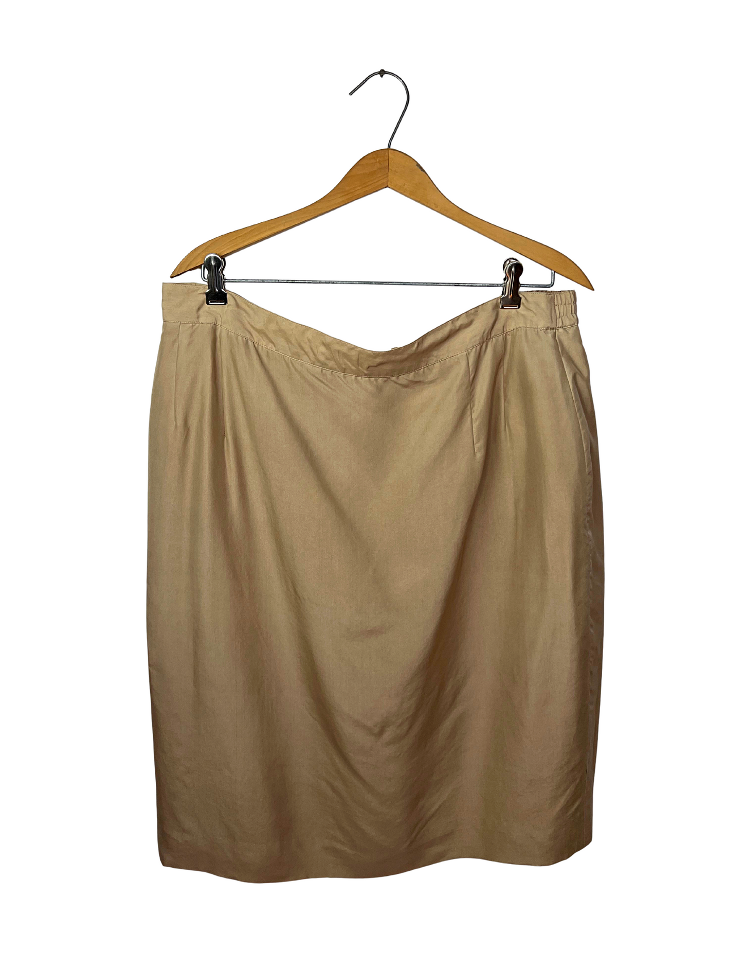 80’s Tan 100% Silk Mini Skirt