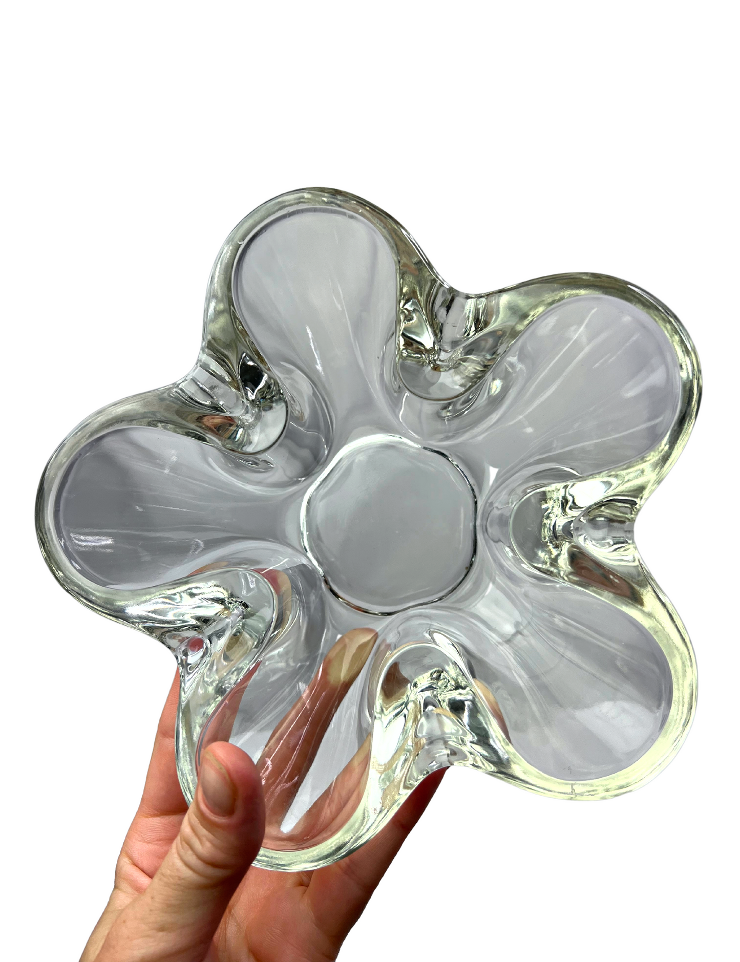70’s 80’s Clear Flower Bowl