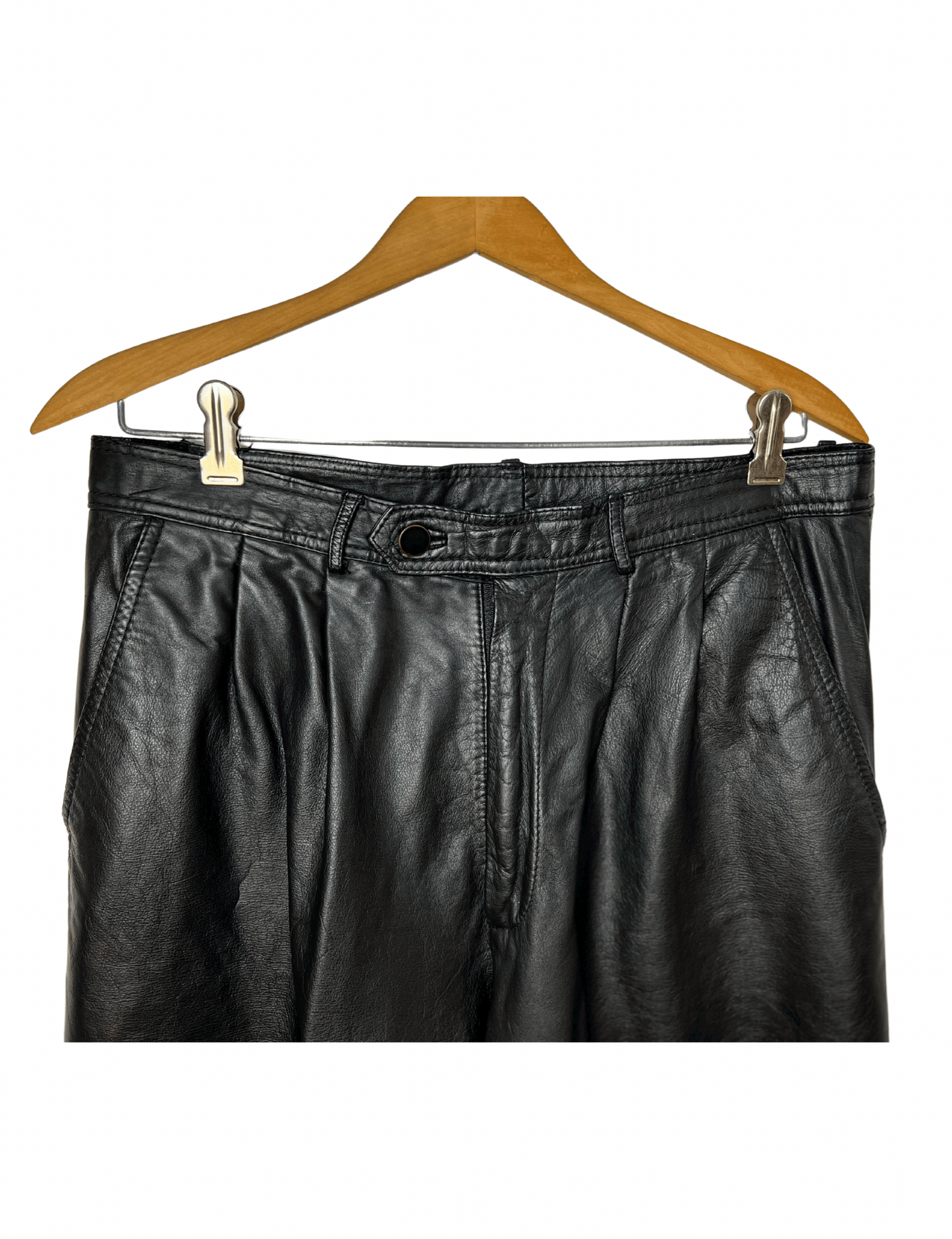 Vintage 80’s Black Leather Motorcycle Pant