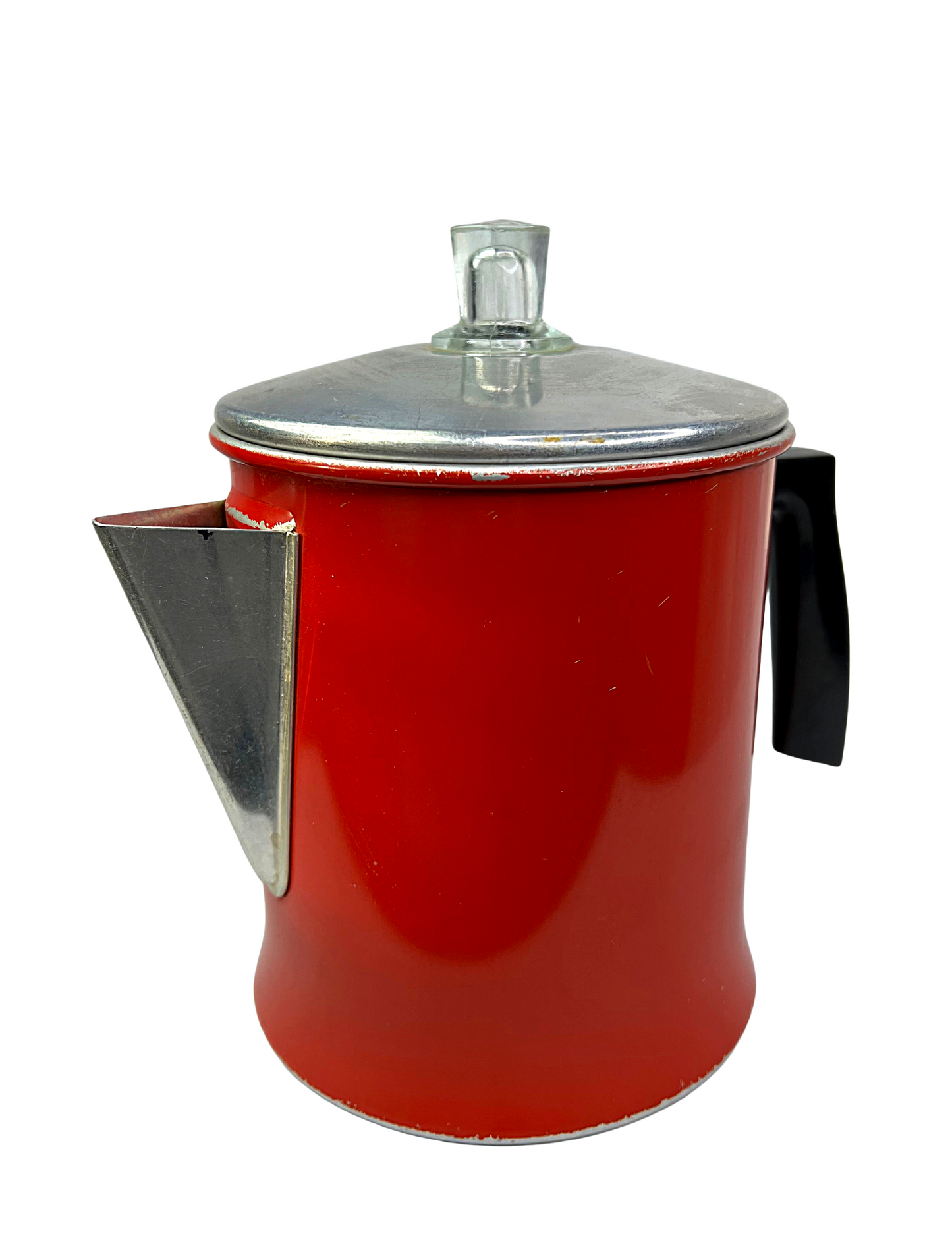 50’s Red Aluminum Chiltonware Camping Coffee Tea Kettle