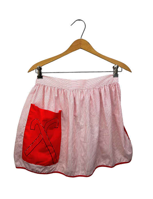 60’s Candy Cane Stripe Christmas Waist Apron