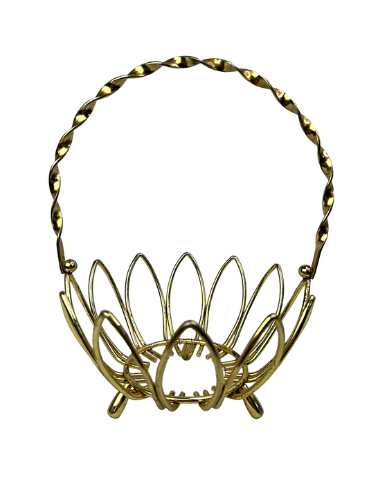 70’s Brass Basket Catchall Bowl Holder