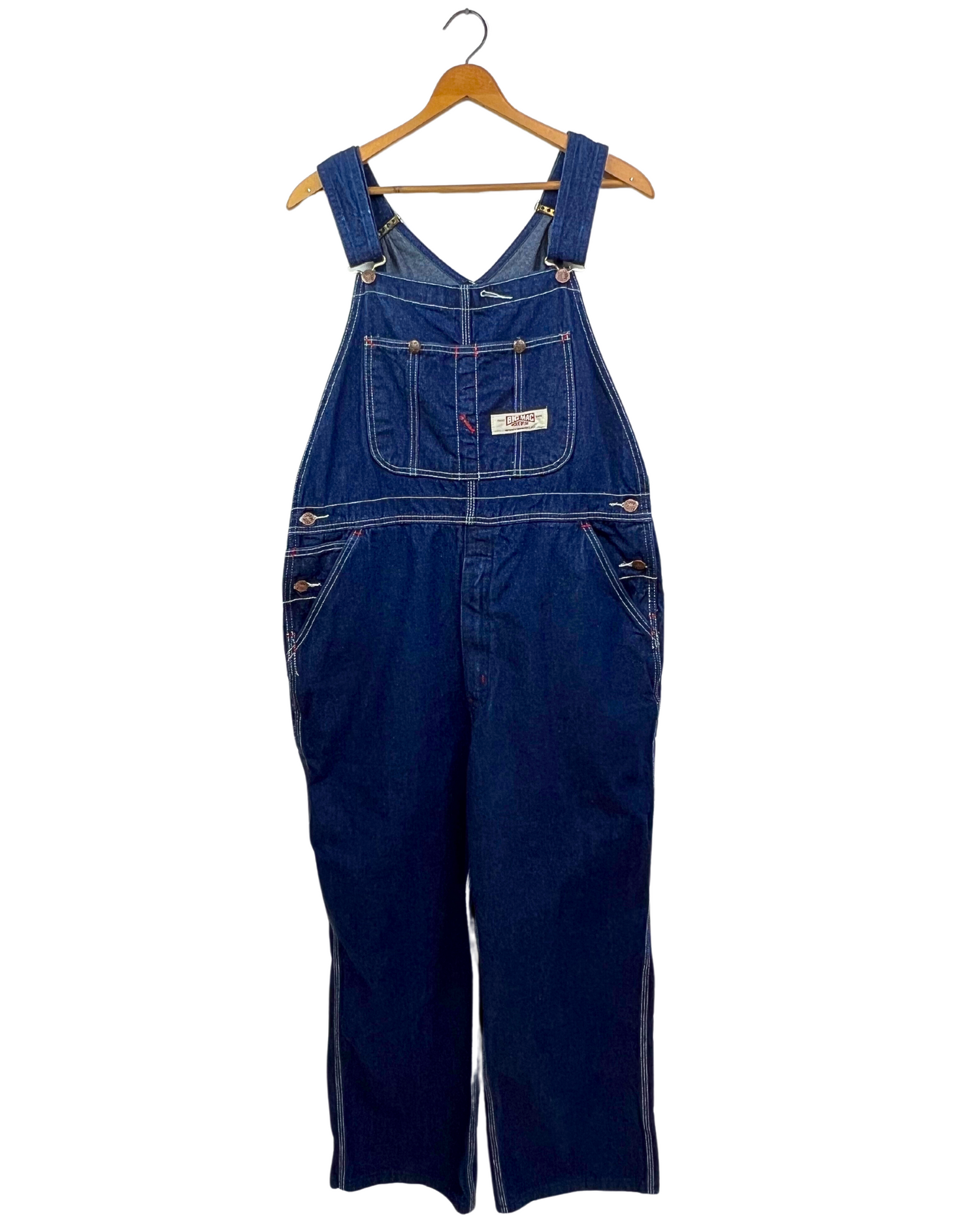 70's BIG MAC Dark Denim Coveralls Overalls Workwear Size L 70's BIG MAC Dark Denim Coveralls Overalls Workwear Size L
