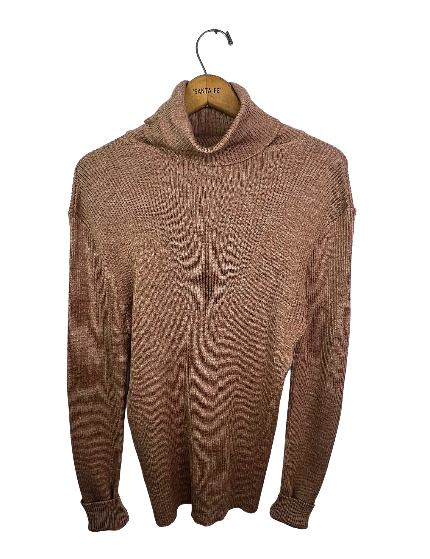 60’s Brown Heather Union-Made Ribbed Turtleneck