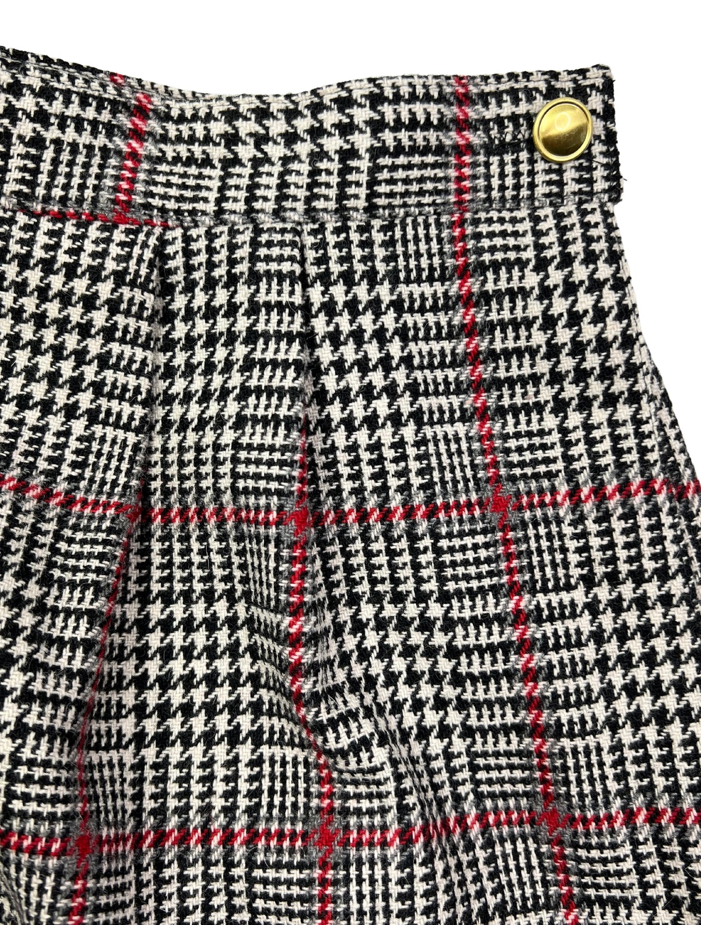 90’s Wool Herringbone Plaid Pencil Skirt with Pockets Size 10/12