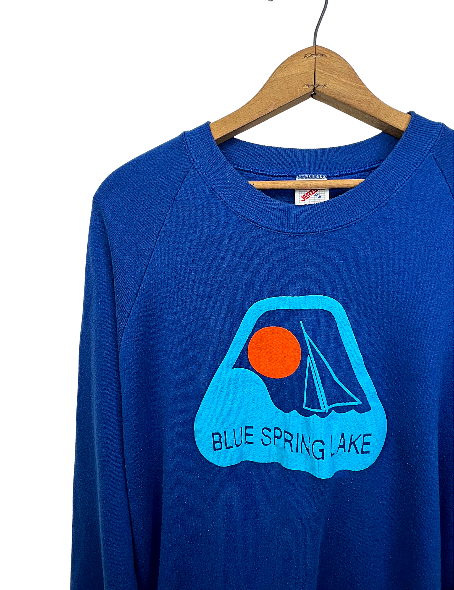 80’s Blue Spring Lake Super Soft Sailboat 50/50 Sweatshirt