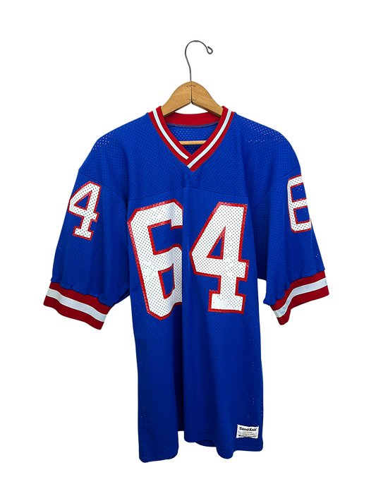 80’s New York Giants #64 Jim Burt Sand-Knit Mesh Football Jersey Size Medium