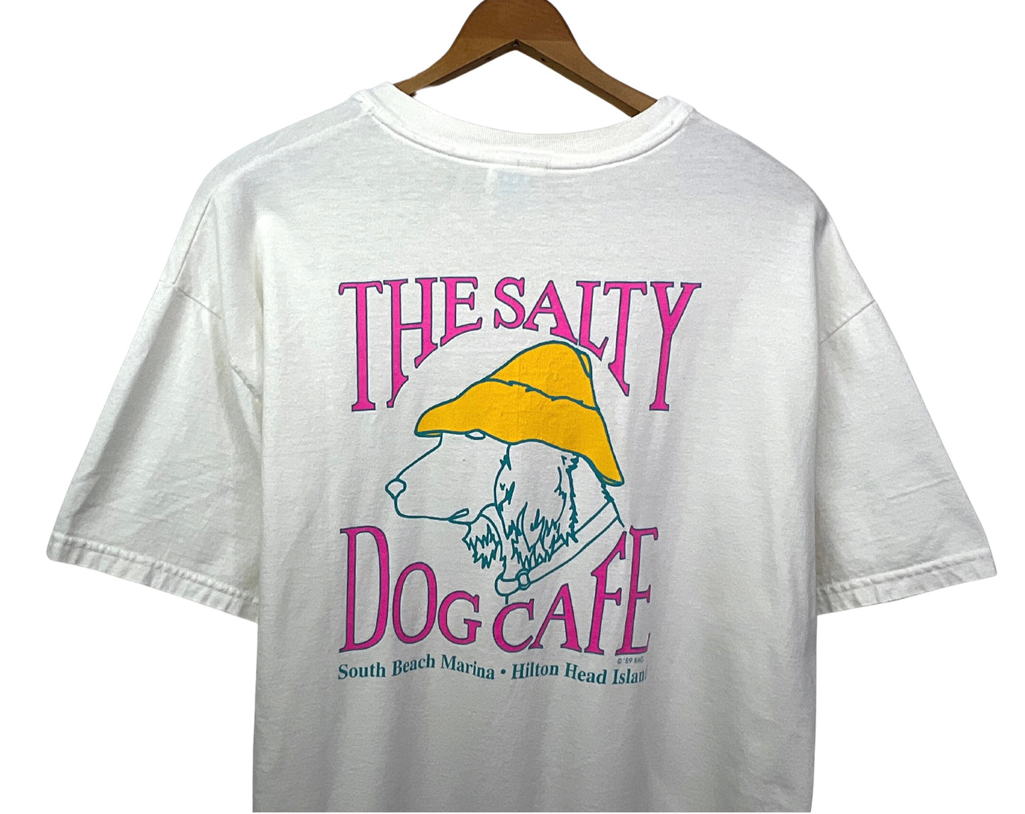 ‘89 The SALTY DOG Cafe South Beach Hilton Head Island 100% Cotton T-shirt Size L