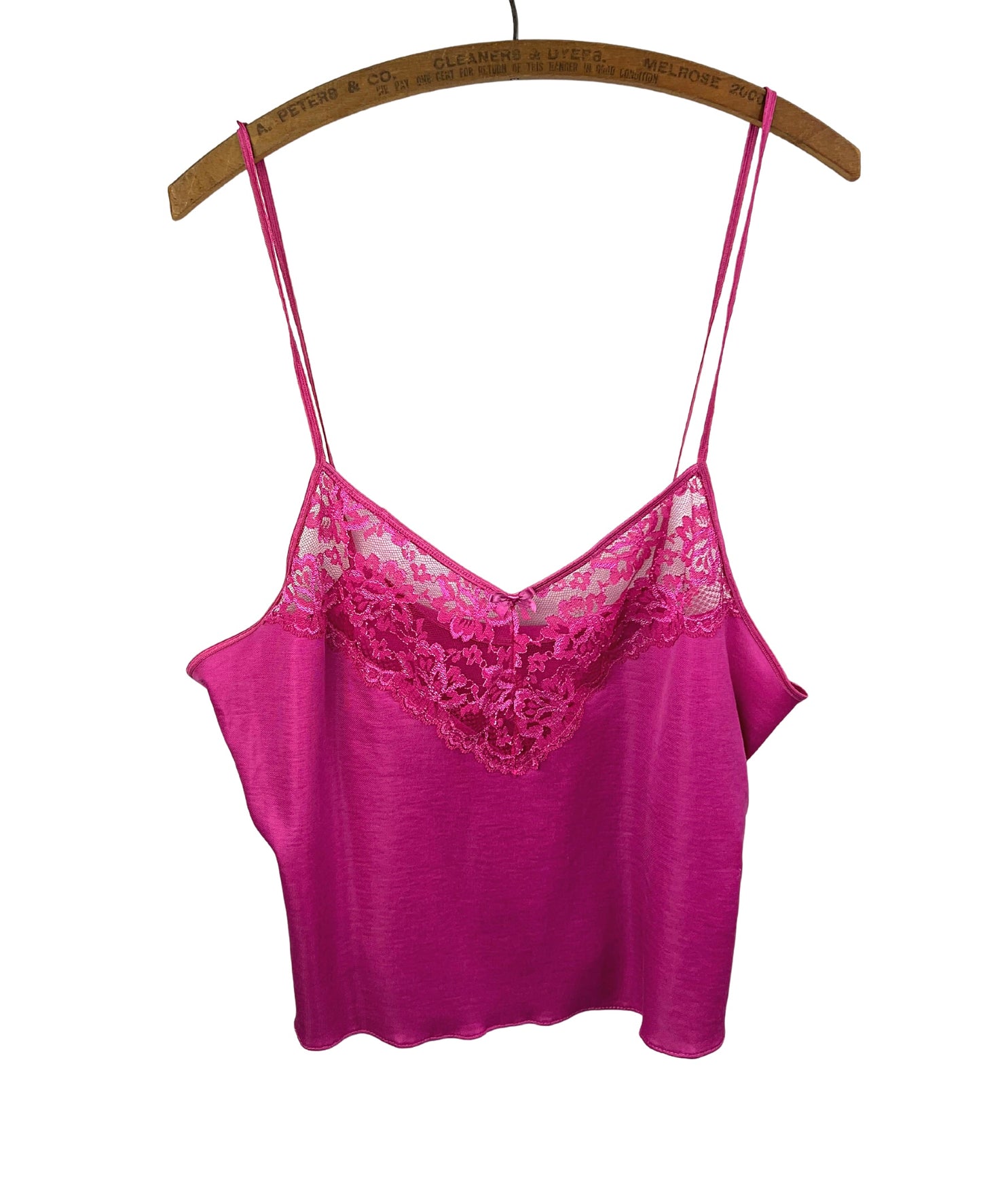 80’s Pink Lace Cotton Camisole + Panty Lingerie Set